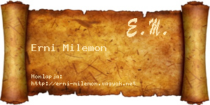 Erni Milemon névjegykártya